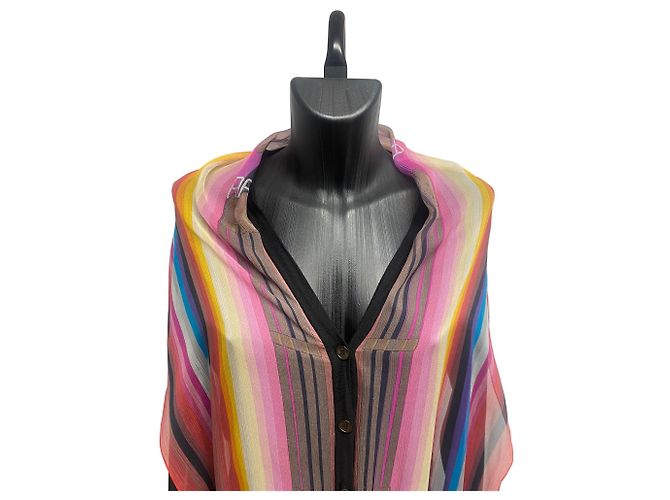 Chaleco de punto de seda Hermès Negro Rayas Bayadère - vista 3