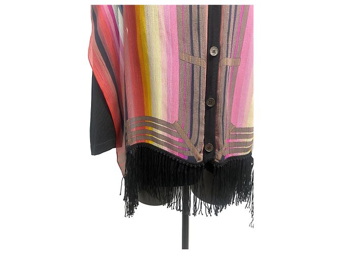 Chaleco de punto de seda Hermès Negro Rayas Bayadère - vista 4