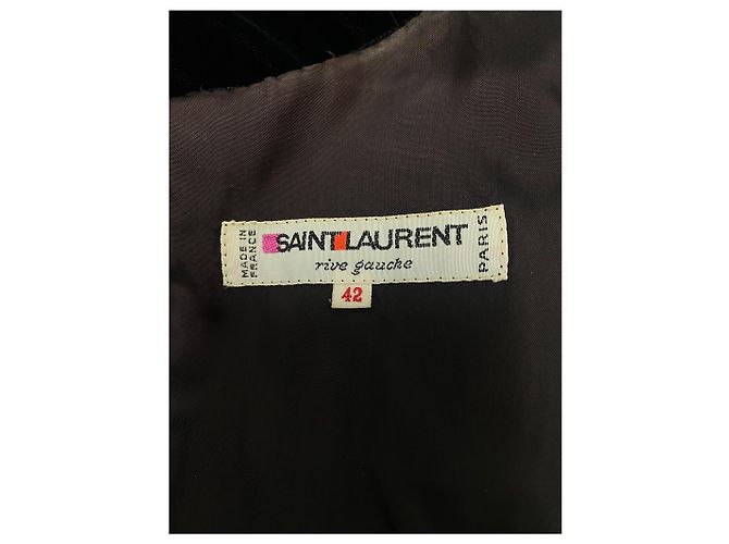Autre Marque Abito da sera in velluto nero e piume Yves Saint Laurent Rive Gauche 1986/1988 - vista 5