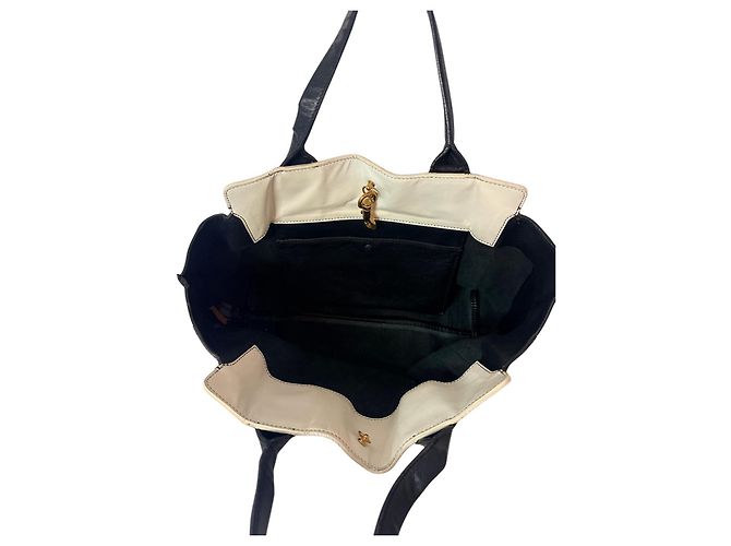 Bolsa Tote Chloé de couro preta Preto Bege - vista 12