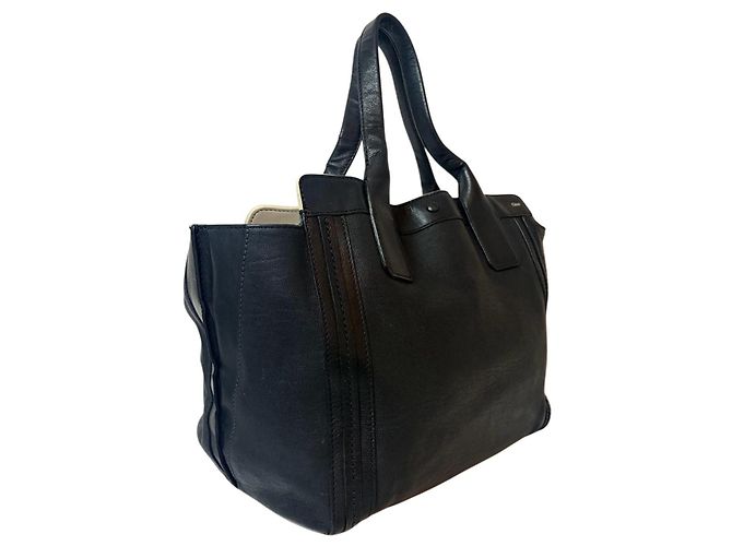 Bolsa Tote Chloé de couro preta Preto Bege - vista 3