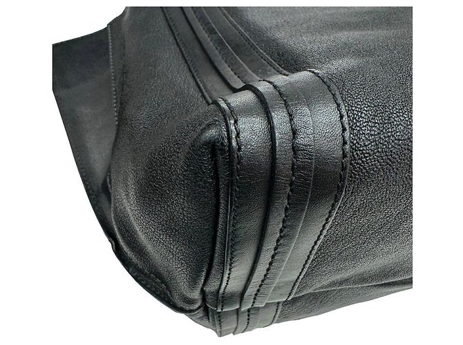 Bolsa Tote Chloé de couro preta Preto Bege - vista 7