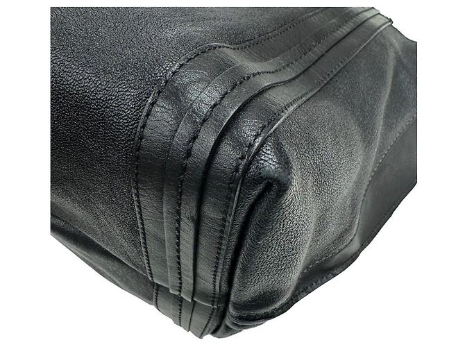 Bolsa Tote Chloé de couro preta Preto Bege - vista 8