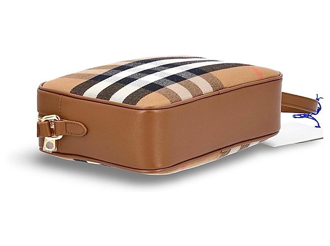 Burberry Borsa a Tracolla Haymarket Check Marrone Nero Bianco Rosso Beige - vista 10