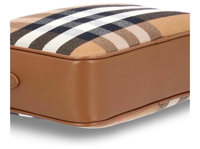 Burberry Borsa a Tracolla Haymarket Check Marrone Nero Bianco Rosso Beige - vista 11