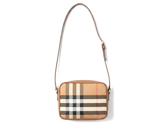 Burberry Borsa a Tracolla Haymarket Check Marrone Nero Bianco Rosso Beige - vista 13