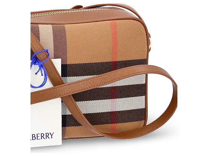 Burberry Borsa a Tracolla Haymarket Check Marrone Nero Bianco Rosso Beige - vista 17