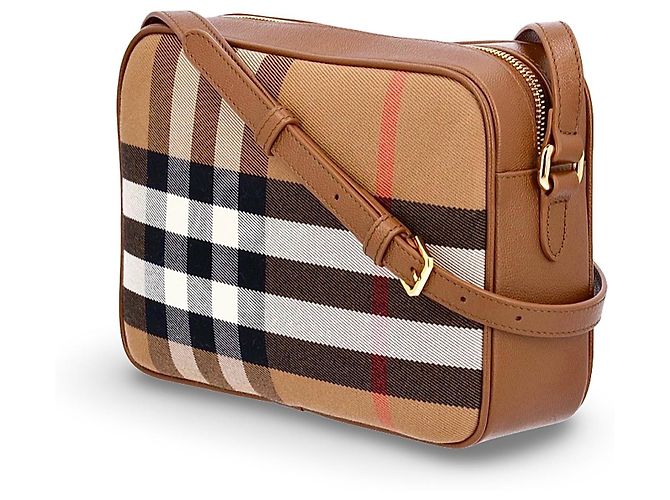Burberry Borsa a Tracolla Haymarket Check Marrone Nero Bianco Rosso Beige - vista 2
