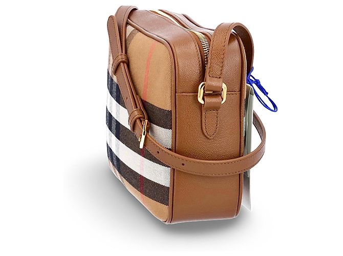 Burberry Borsa a Tracolla Haymarket Check Marrone Nero Bianco Rosso Beige - vista 4