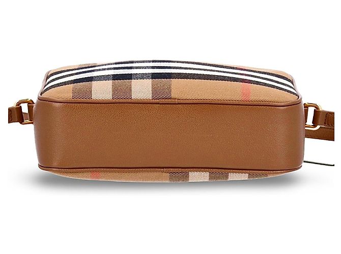 Burberry Borsa a Tracolla Haymarket Check Marrone Nero Bianco Rosso Beige - vista 5