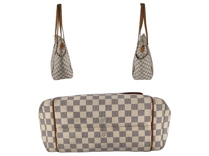 Louis Vuitton Totally MM Tote Bag aus beige Damier Azur Canvas - Ansicht 5