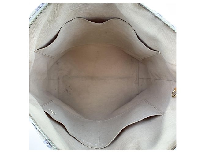 Louis Vuitton Totally MM Tote Bag aus beige Damier Azur Canvas - Ansicht 7