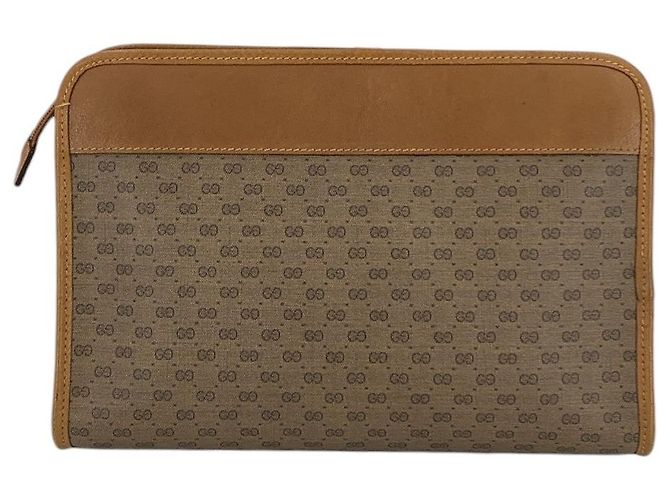Gucci Pouch beauty case Vintage Beige Micro GG Monogram Canvas - vista 3