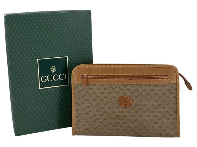 Gucci Pouch beauty case Vintage Beige Micro GG Monogram Canvas - vista 8