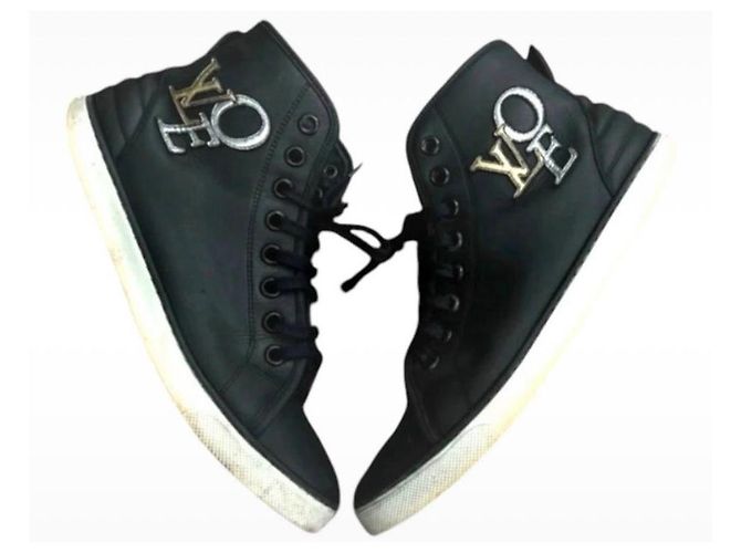 Louis Vuitton "Love" Stellar Sneakers Alte Nero - vista 3