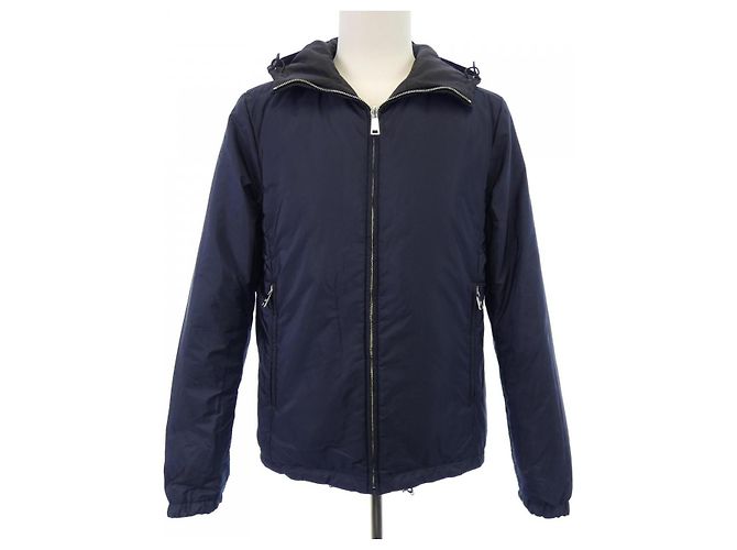 Casaco Prada Triangle Logo Preto Azul marinho - vista 7
