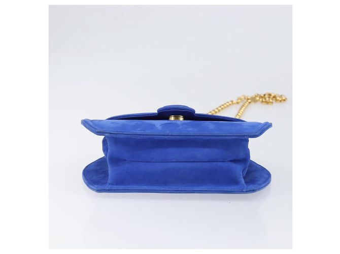 Tiffany & Co TIFFANY&Co. Chain Shoulder Bag Suede Blue Gold Tone - vista 10