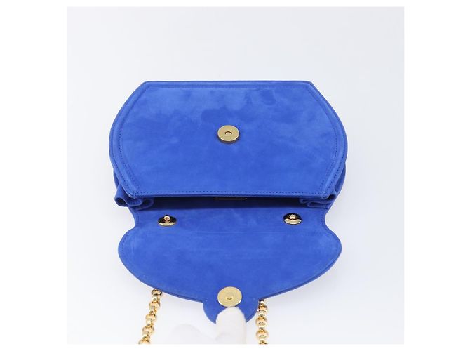 Tiffany & Co TIFFANY&Co. Chain Shoulder Bag Suede Blue Gold Tone - vista 16