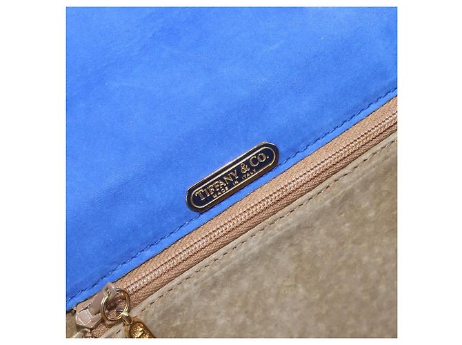 Tiffany & Co TIFFANY&Co. Chain Shoulder Bag Suede Blue Gold Tone - vista 17