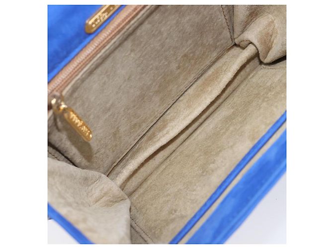 Tiffany & Co TIFFANY&Co. Chain Shoulder Bag Suede Blue Gold Tone - vista 18
