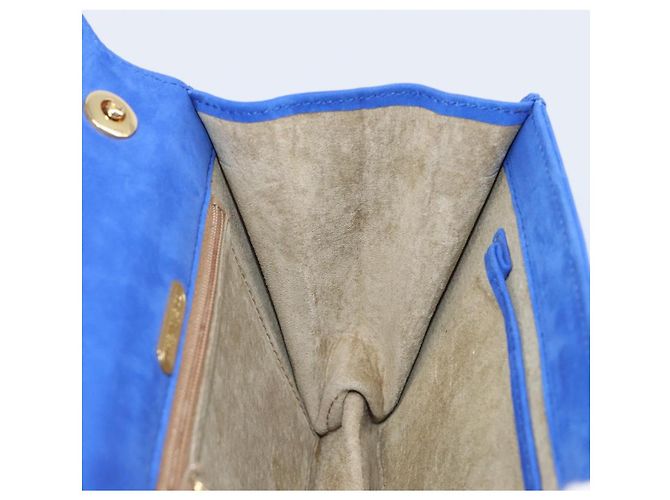 Tiffany & Co TIFFANY&Co. Chain Shoulder Bag Suede Blue Gold Tone - vista 19