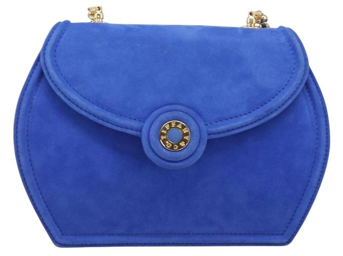 Tiffany & Co TIFFANY&Co. Chain Shoulder Bag Suede Blue Gold Tone - vista 2