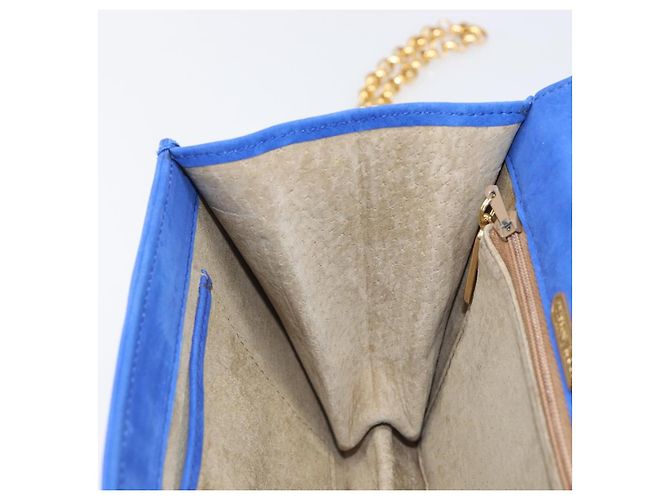 Tiffany & Co TIFFANY&Co. Chain Shoulder Bag Suede Blue Gold Tone - vista 20