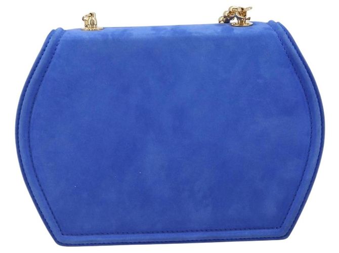 Tiffany & Co TIFFANY&Co. Chain Shoulder Bag Suede Blue Gold Tone - vista 3