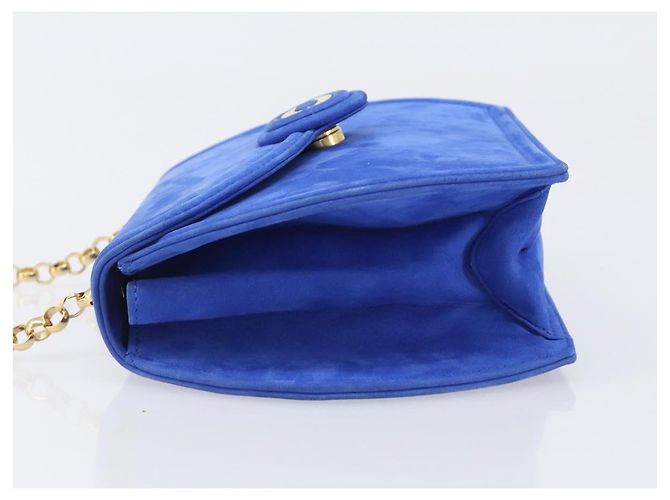 Tiffany & Co TIFFANY&Co. Chain Shoulder Bag Suede Blue Gold Tone - vista 5