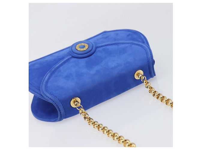 Tiffany & Co TIFFANY&Co. Chain Shoulder Bag Suede Blue Gold Tone - vista 6