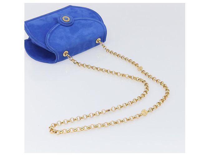 Tiffany & Co TIFFANY&Co. Chain Shoulder Bag Suede Blue Gold Tone - vista 7