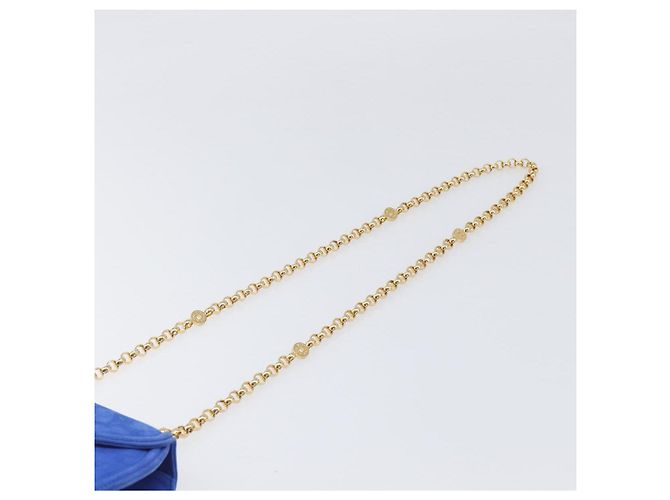 Tiffany & Co TIFFANY&Co. Chain Shoulder Bag Suede Blue Gold Tone - vista 8