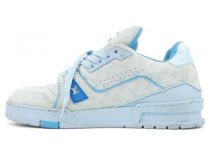 Baskets Louis Vuitton LV Trainer Line Bleu - vue 2