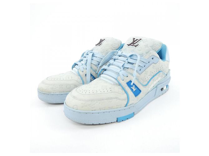 Baskets Louis Vuitton LV Trainer Line Bleu - vue 3