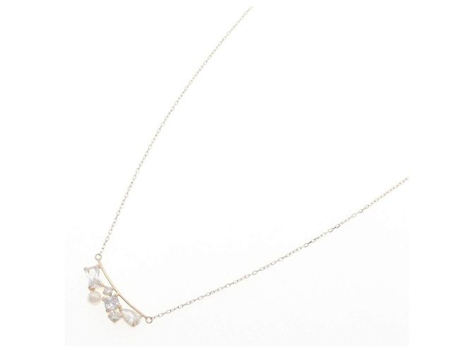 Autre Marque Collana in K10YG, zirconia cubica e perle d'acqua dolce D'oro - vista 2