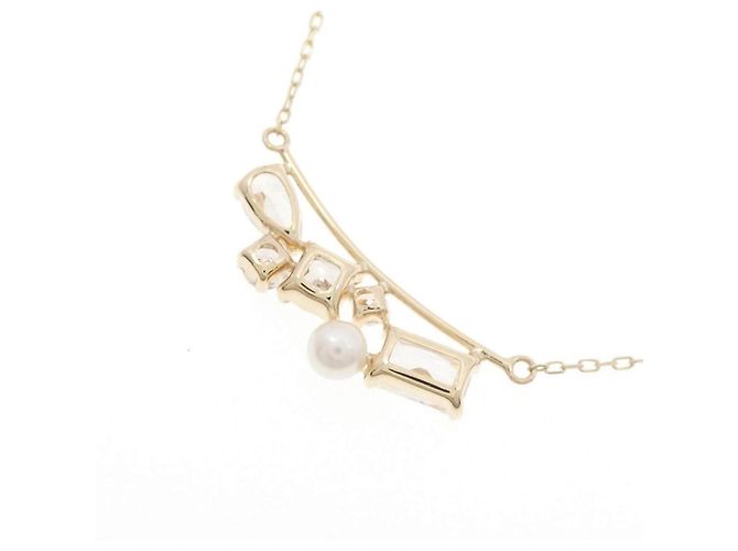 Autre Marque Collana in K10YG, zirconia cubica e perle d'acqua dolce D'oro - vista 4