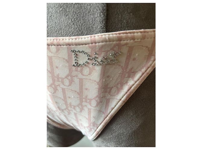 Conjunto Bikini Christian Dior Oblique Jacquard Rosa y Blanco Monograma - vista 2