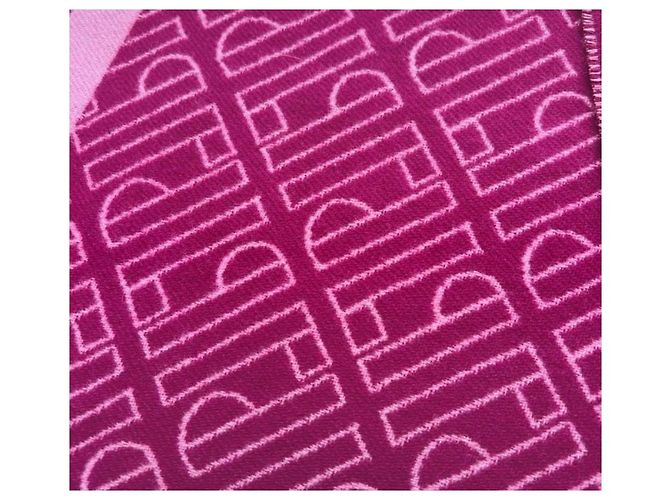 Loro Piana Monogramm Kaschmir-Schal Pink Lila - Ansicht 2
