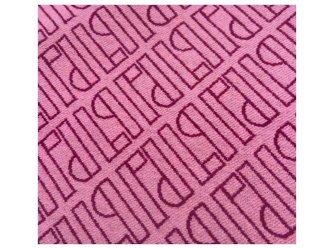 Loro Piana Monogramm Kaschmir-Schal Pink Lila - Ansicht 3