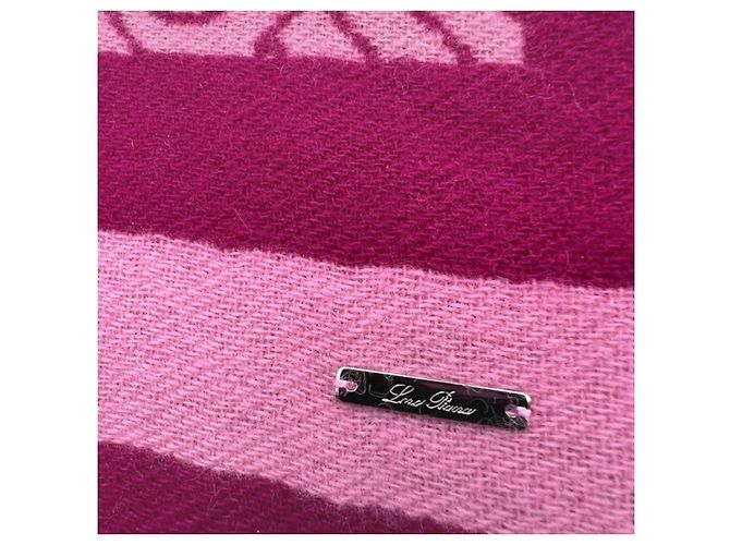 Loro Piana Monogramm Kaschmir-Schal Pink Lila - Ansicht 5