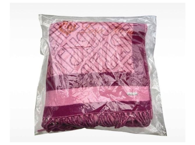 Loro Piana Monogramm Kaschmir-Schal Pink Lila - Ansicht 7