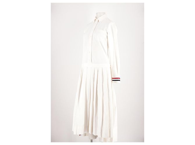 Vestido de algodón blanco Thom Browne - vista 4