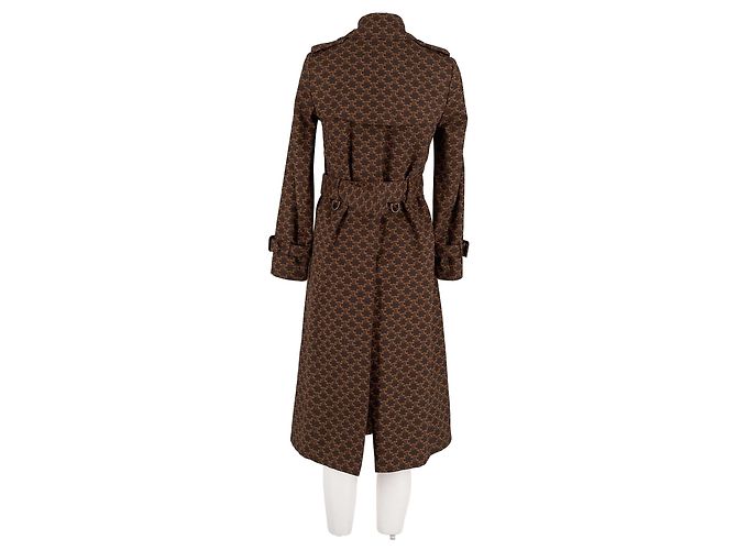Céline Trench in cotone con stampa logo triomphe Marrone - vista 2