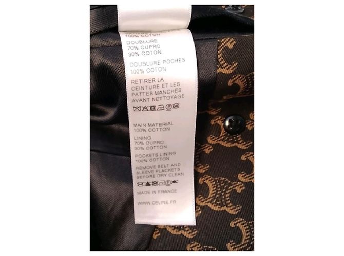 Céline Trench in cotone con stampa logo triomphe Marrone - vista 8