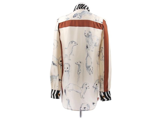 Blusa de seda Céline branca Branco - vista 2