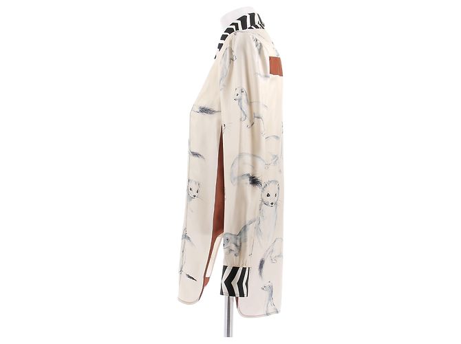 Blusa de seda Céline branca Branco - vista 4