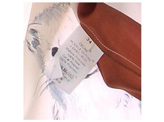 Blusa de seda Céline branca Branco - vista 5