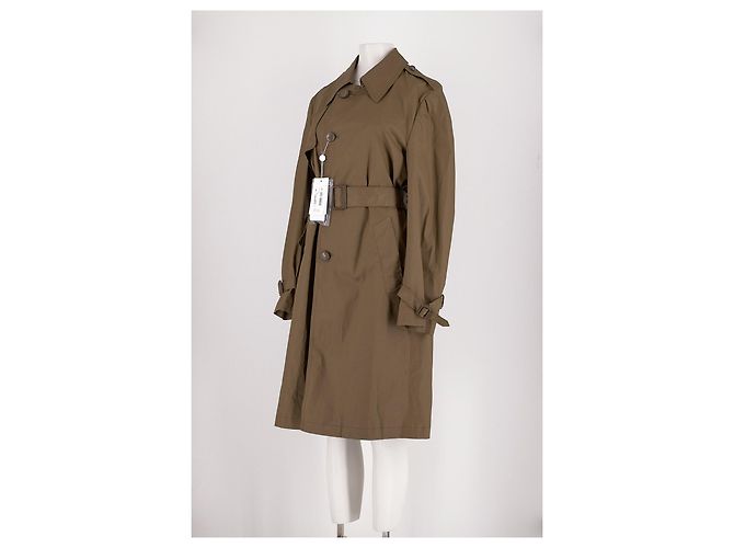 Maison Martin Margiela Gabardina de algodón caqui - vista 4