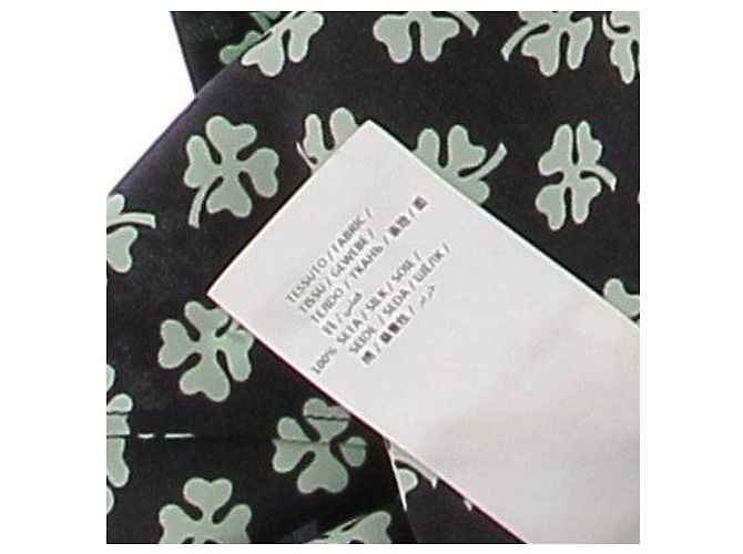Gucci Camisa de seda con estampado de tréboles Verde - vista 5