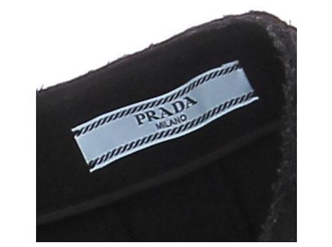 Prada Schwarzer Wollrock mit Fransen - Ansicht 5